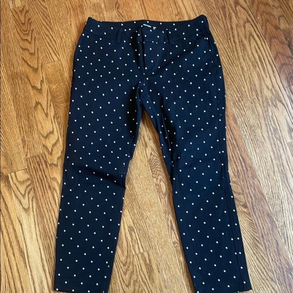 High-Waisted Pixie Skinny Ankle Pants black and white polka dot